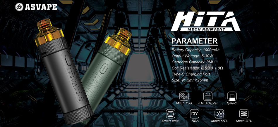 Asvape Hita 30W Mech Pod Kit Banner