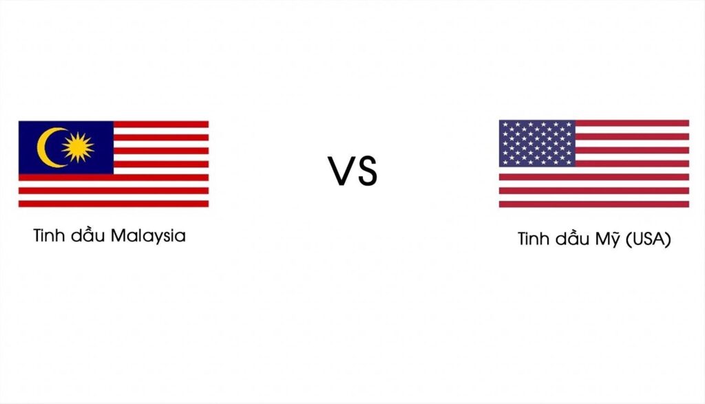 tinh dầu mỹ và tinh dầu malaysia